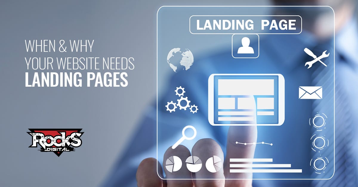 Landing pages for websites.